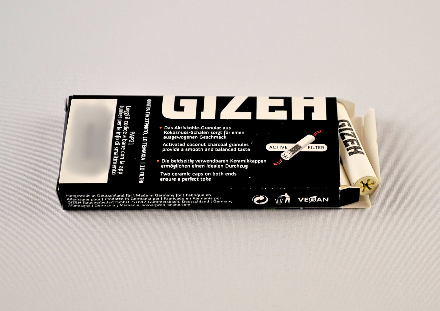 GIZEH 8mm Activated Carbon Filters 10x Box - 01 - 01 - 02 - 2014 -