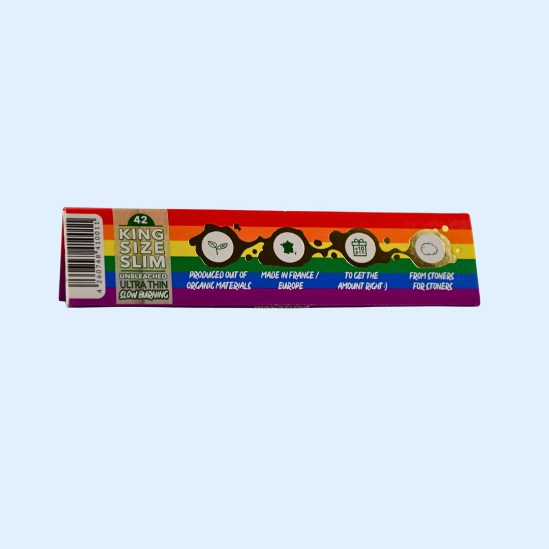 PURIZE Rainbow King Size Papers beim Rollen – bunte Longpapers