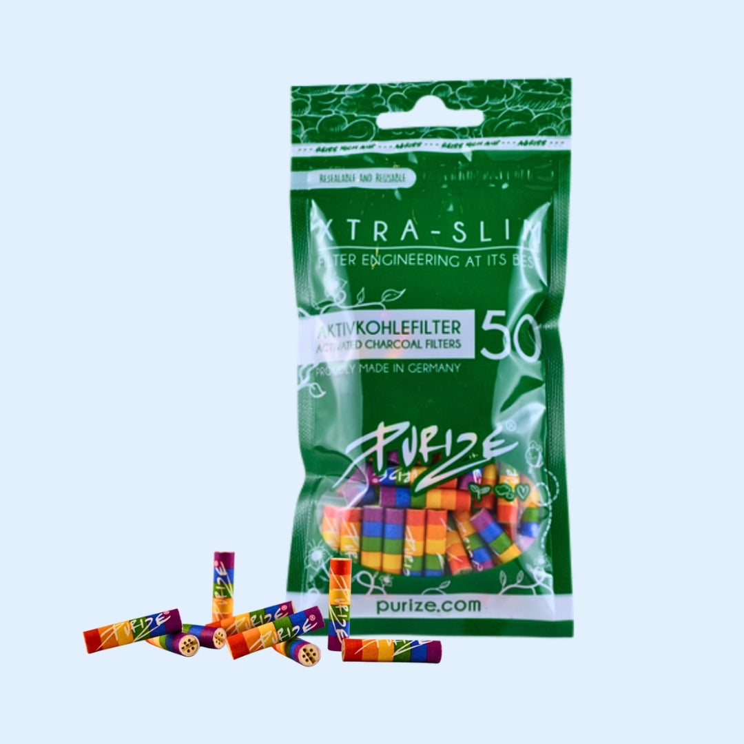 Monthly Essentials Regular: PURIZE Rainbow Aktivkohlefilter 50x Bag mit einzelnen Filtern