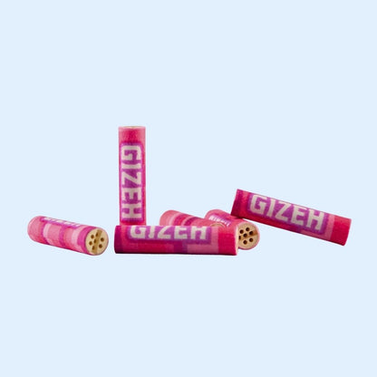 Detailaufnahme GIZEH All Pink Aktivkohlefilter 34 Stück – hochwertige Keramikkappen, mehrfach verwendbar, Made in Germany