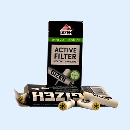 Kokos‑Aktivkohle im Filterkern GIZEH 8 mm – hochwertiger Aktivkohlefilter für sauberen Geschmack