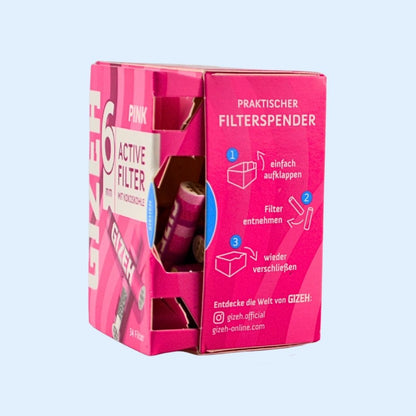 Farb‑Highlight GIZEH All Pink Aktivkohlefilter 34er – knallpinkes Finish für dein Rolling‑Tray & Headshop‑Setup