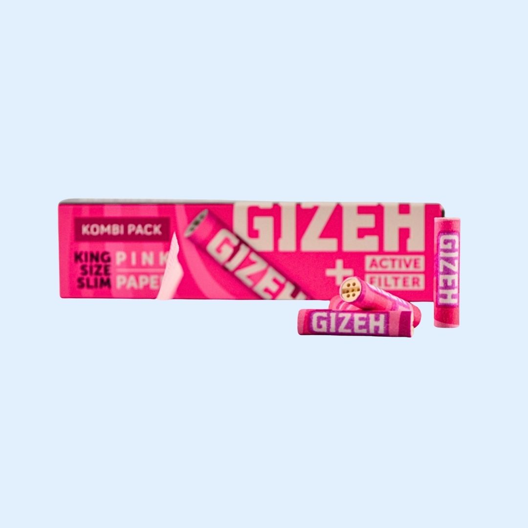 Detail GIZEH All Pink Aktivkohlefilter und pinke Papers