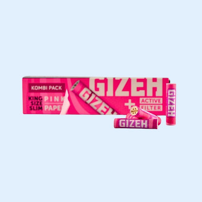 Detail GIZEH All Pink Aktivkohlefilter und pinke Papers