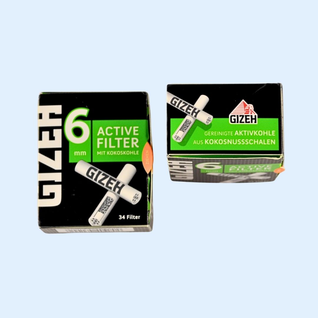 Stylisches Design GIZEH Black Aktivkohlefilter 34er Box – elegante Verpackung für dein Headshop Setup & bewussten Rauchgenuss