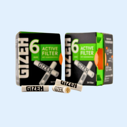 Anwendungsbild GIZEH Black Aktivkohlefilter 34er Box – Slim Format Filter für deinen Stoner Lifestyle, optimaler Durchzug