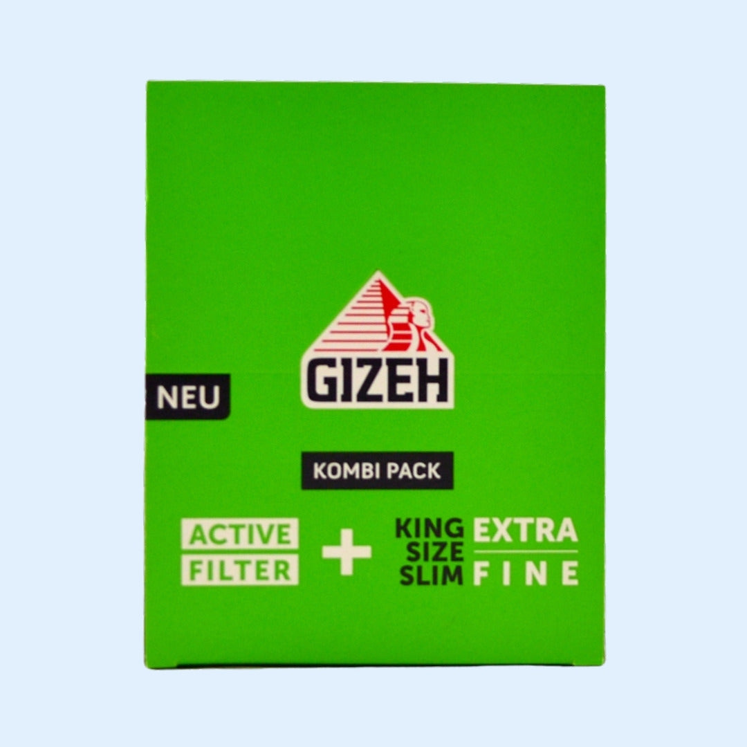 GIZEH Black Papers + Activated Carbon Filters 16er-Box – Verpackungseinheit mit 16 Packungen