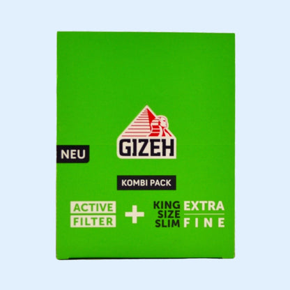 GIZEH Black Papers + Activated Carbon Filters 16er-Box – Verpackungseinheit mit 16 Packungen