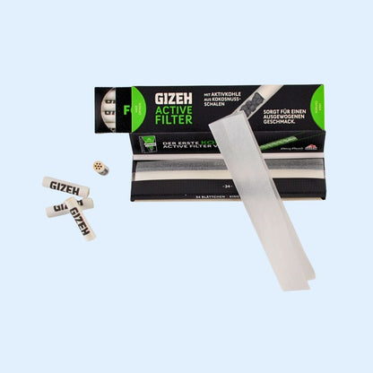 GIZEH Black Papers King Size Verpackung mit Aktivkohlefiltern