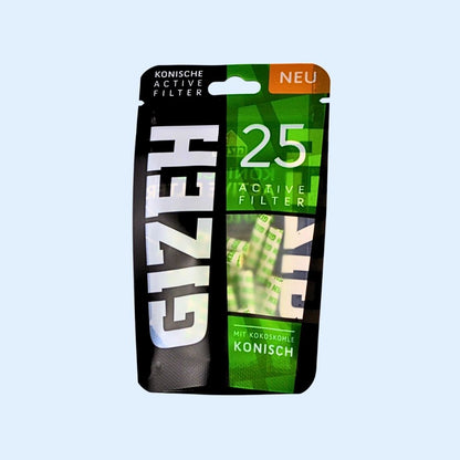 GIZEH Conical Aktivkohlefilter 25er Bag – Vorratspack Slim Size ø 6‑7 mm × 27 mm für langlebigen Gebrauch