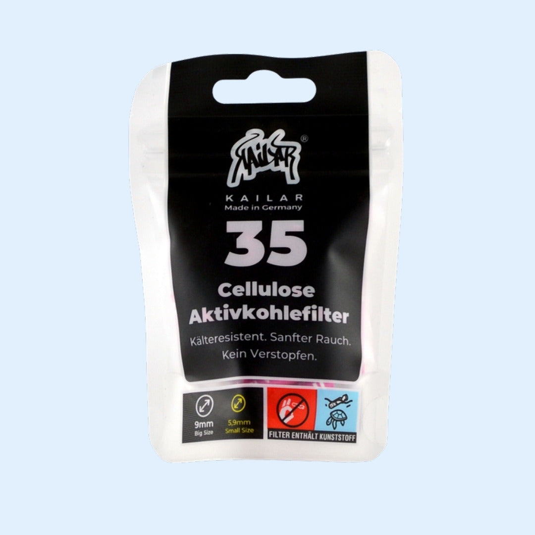 KAILAR Cellulose Aktivkohlefilter 35x Big Size Pink – geschlossener Beutel