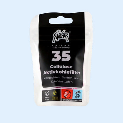 KAILAR Cellulose Aktivkohlefilter 35x Big Size Pink – geschlossener Beutel