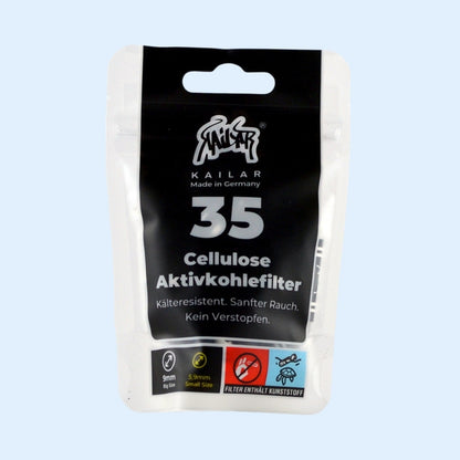 KAILAR Aktivkohlefilter 35x Schwarz-Weiß – Beutel von vorne