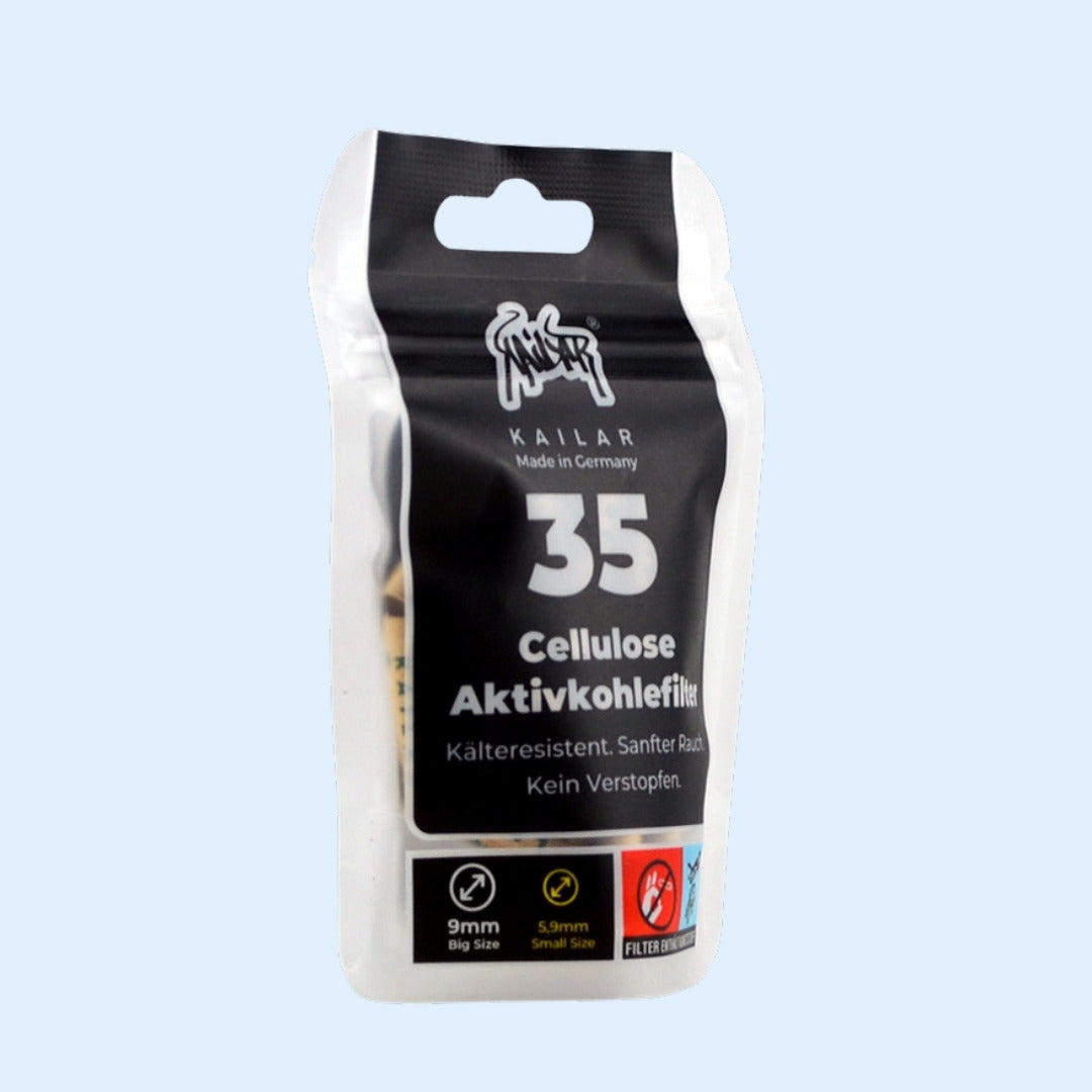 KAILAR Aktivkohlefilter 35x Ungebleicht – Beutel seitlich