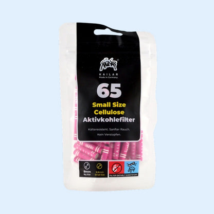 KAILAR Cellulose Aktivkohlefilter 65x Small Size Pink – geschlossener Beutel