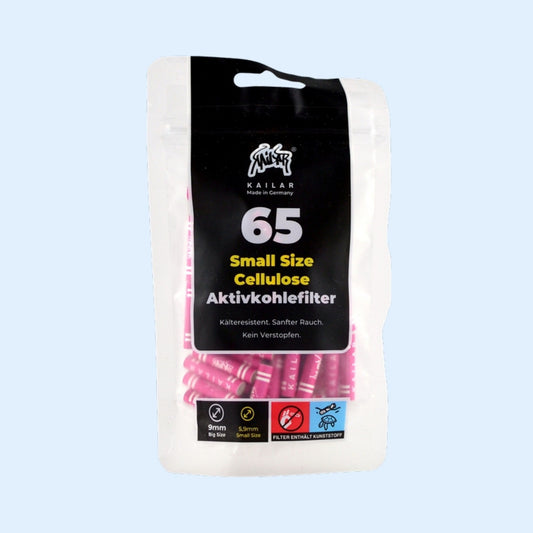 KAILAR Cellulose Aktivkohlefilter 65x Small Size Pink – geschlossener Beutel