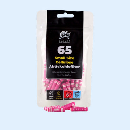 KAILAR Aktivkohlefilter 65x Pink – Beutel mit Filtern davor