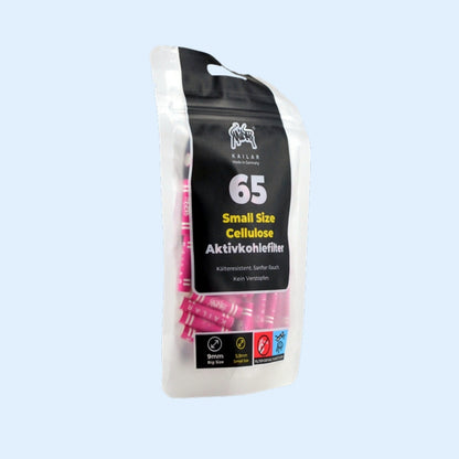 KAILAR Aktivkohlefilter 65x Pink – Beutel seitlich