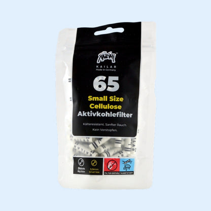KAILAR Cellulose Aktivkohlefilter 65x Small Size Weiß – geschlossener Beutel