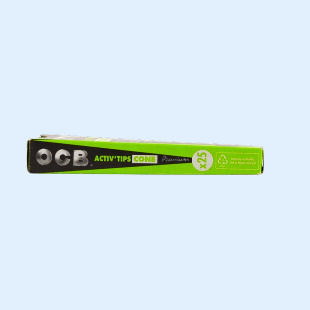 OCB Activ'Tips Cone 25x Box – Seitenansicht