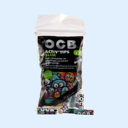 OCB Activ'Tips Slim Monster Design 50x Beutel mit Filtern davor