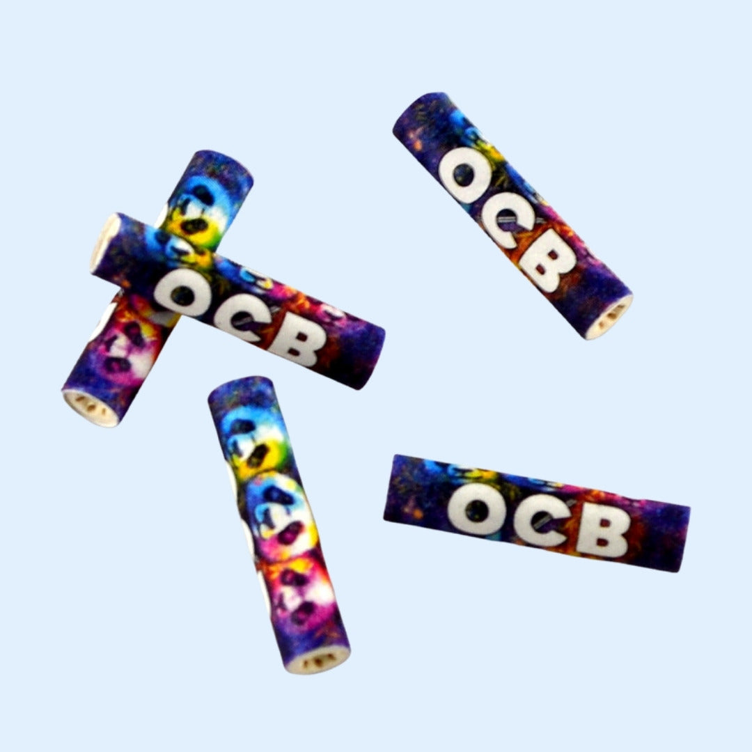 OCB Premium Activ'Tips Extra Slim Bambus – einzelne Filter im bunten Panda-Design