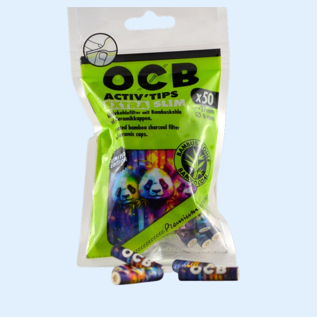 OCB Premium Activ'Tips Extra Slim Bambus 50x Beutel mit Filtern davor