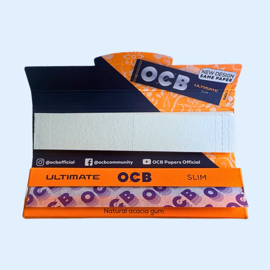 OCB Ultimate Papers + Filters – geöffnete Packung mit Papers und Tips