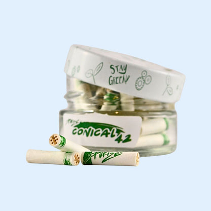 Konische Form PURIZE Conical Aktivkohlefilter 42er – sitzt perfekt, verrutscht nicht, XTRA Slim Format für stylisches Rolling