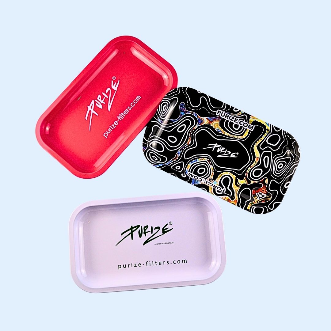 PURIZE Metal Rolling Tray Family Shot – drei Designs im Überblick für deinen stylischen Dreh‑Untergrund