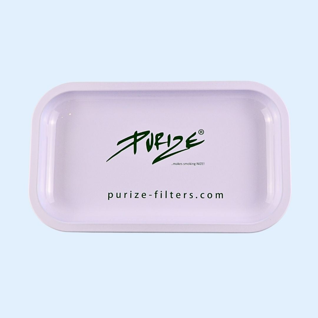 PURIZE Metal Rolling Tray White – elegantes Metall‑Tray 27 × 16 cm im weißen Design für dein Setup