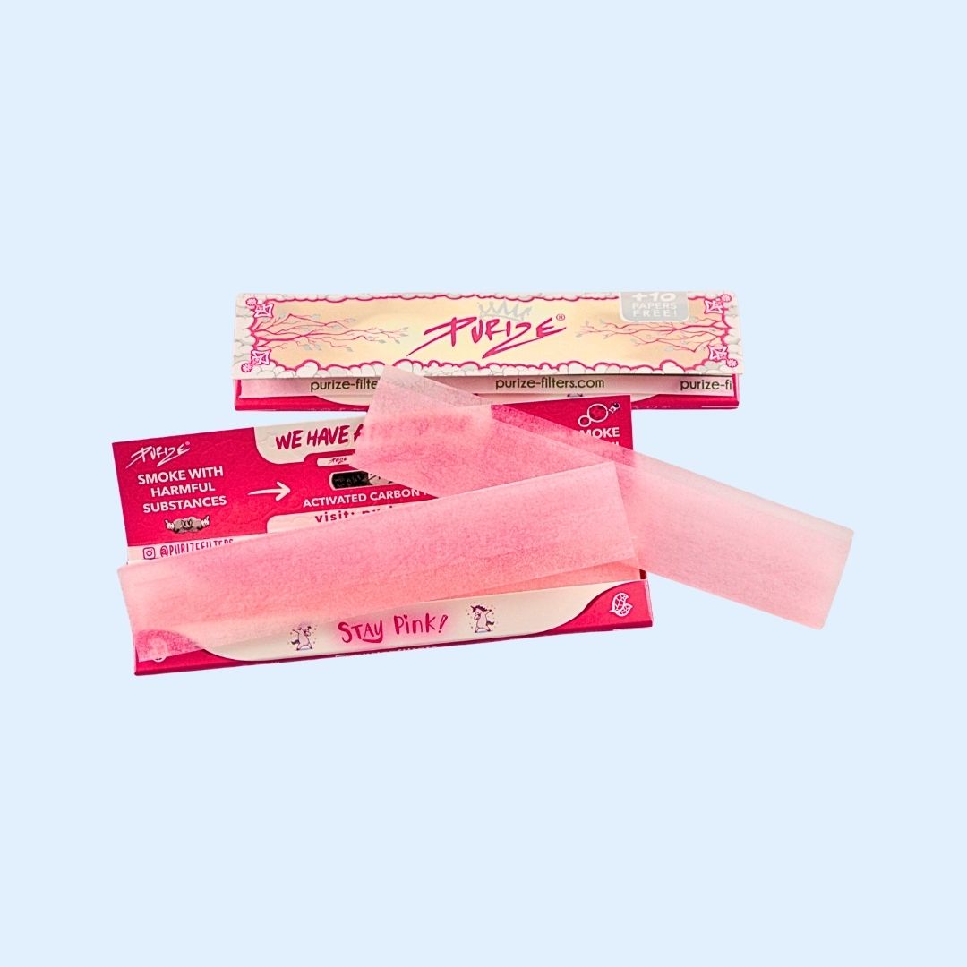 PURIZE Pink King Size 42 Papers beim Rollen – pinke Longpapers