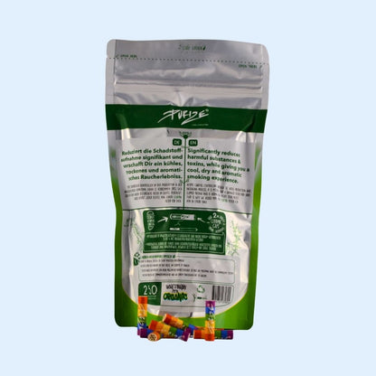 PURIZE Rainbow Aktivkohlefilter 250er Bag – Vorratspack XTRA Slim Filter ø 5,9 mm mit Kokos‑Aktivkohle im wiederverschliessbaren Beutel