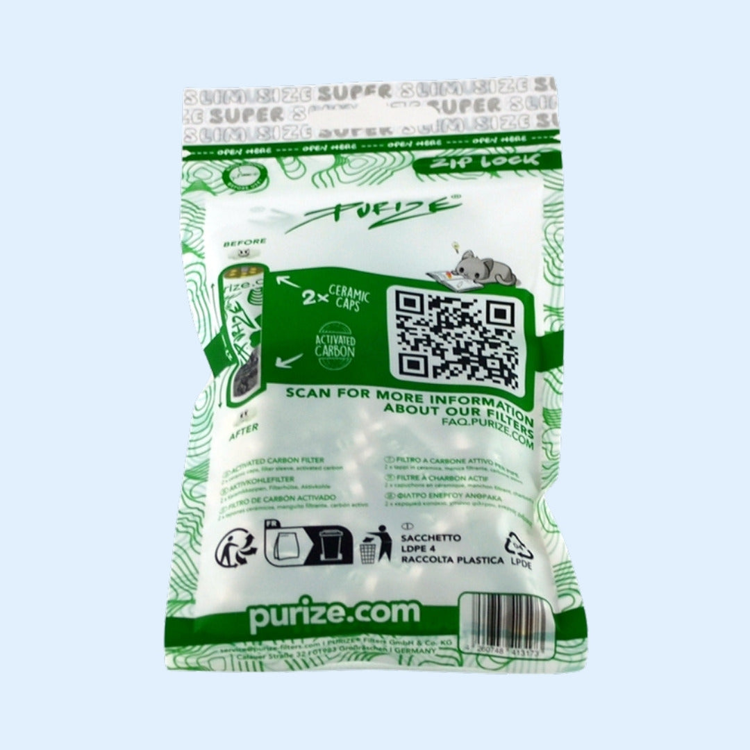 PURIZE SuperSlim Activated Carbon Filters 50x Bag – Ansicht 4