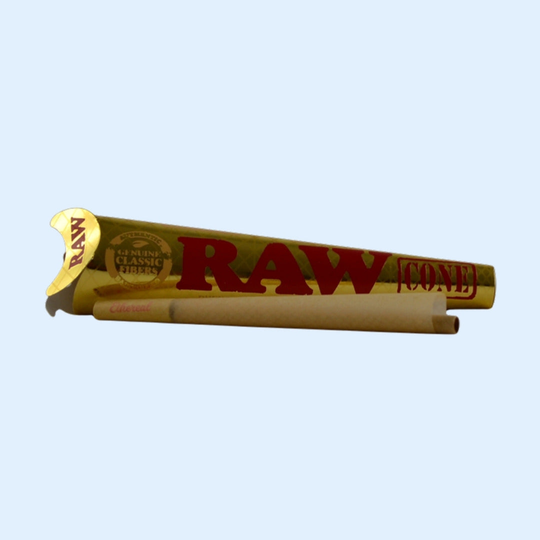 RAW Ethereal King Size Cones – Verpackung mit herausgezogenem Cone