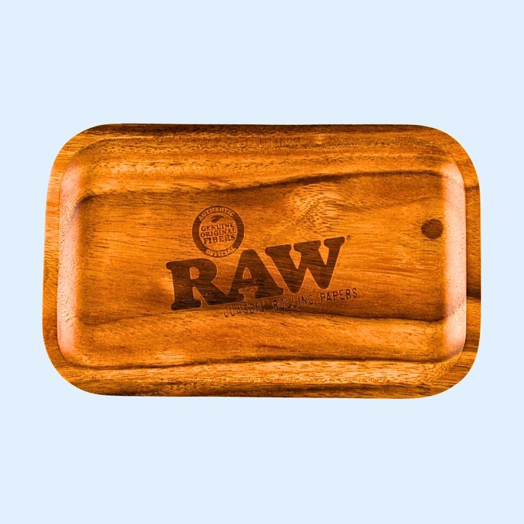 RAW Wooden Rolling Tray – Akazienholz Drehtablett 27,5 × 17,5 cm für dein stylisches Session‑Setup