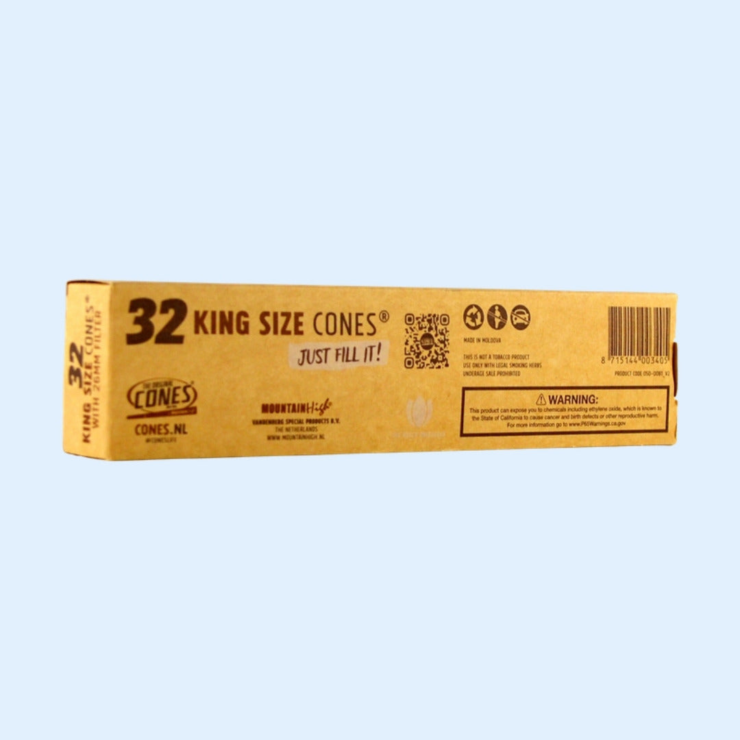 THEORIGINALCONES King Size Cones 32er – Rückseite der Box